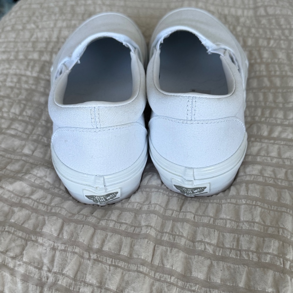 Vans Classic White Slip Ons - Picture 2 of 3